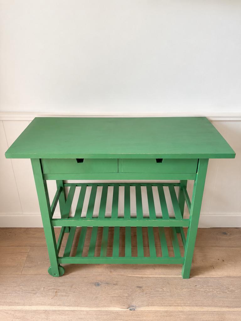 Gratis ophalen! Groen geverfd Ikea meubel, Ophalen, Met plank(en), Gebruikt, 100 tot 150 cm