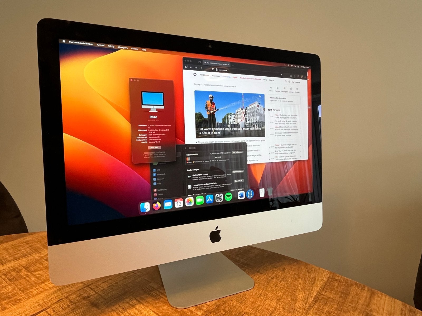 iMac 21,5 inch 2017 - Zeer nette staat, 1TB HDD, 8GB RAM, Computers en Software, Apple Desktops, 2 tot 3 Ghz, IMac, Ophalen of Verzenden
