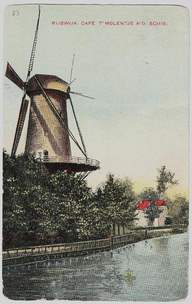 Rijswijk ZH 12, cafe t molentje,gelopen 1913,richtprijs 4,==, Verzenden, Voor 1920, Gelopen, Zuid-Holland