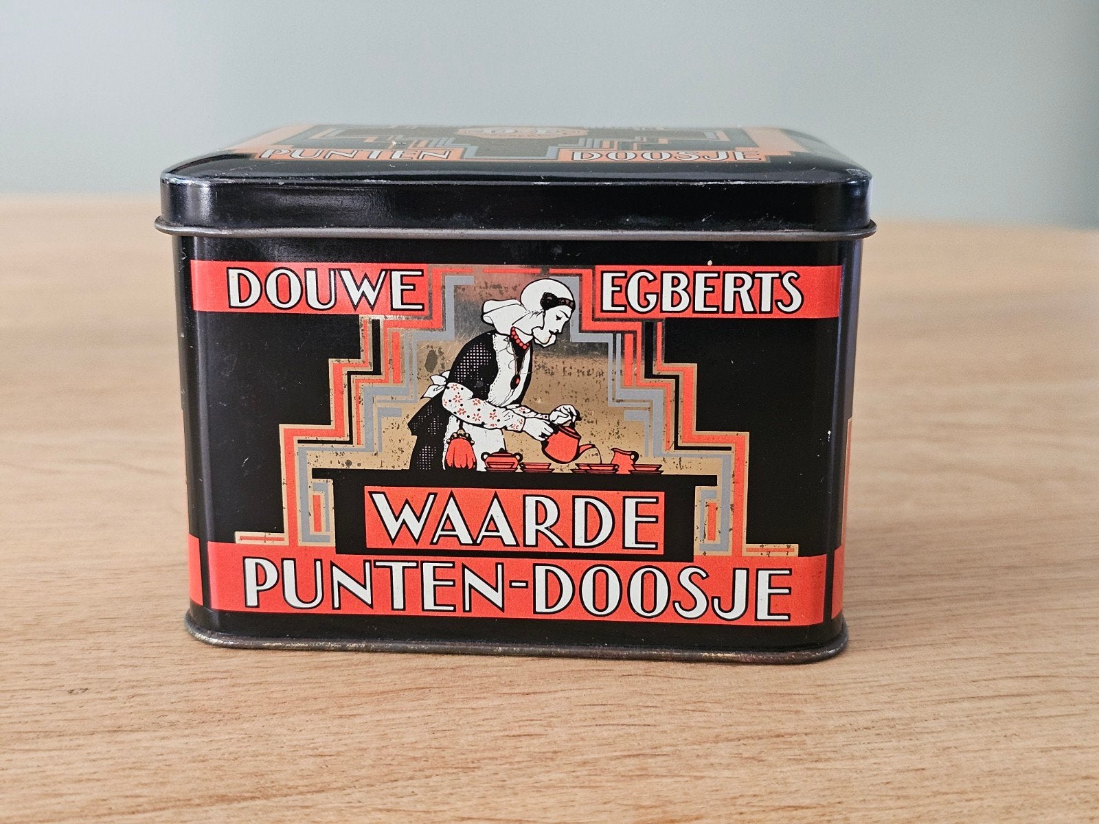Vintage Douwe Egberts Waardepunten-doosje | Art Deco, Ophalen of Verzenden, Gebruikt, Overige, Douwe Egberts