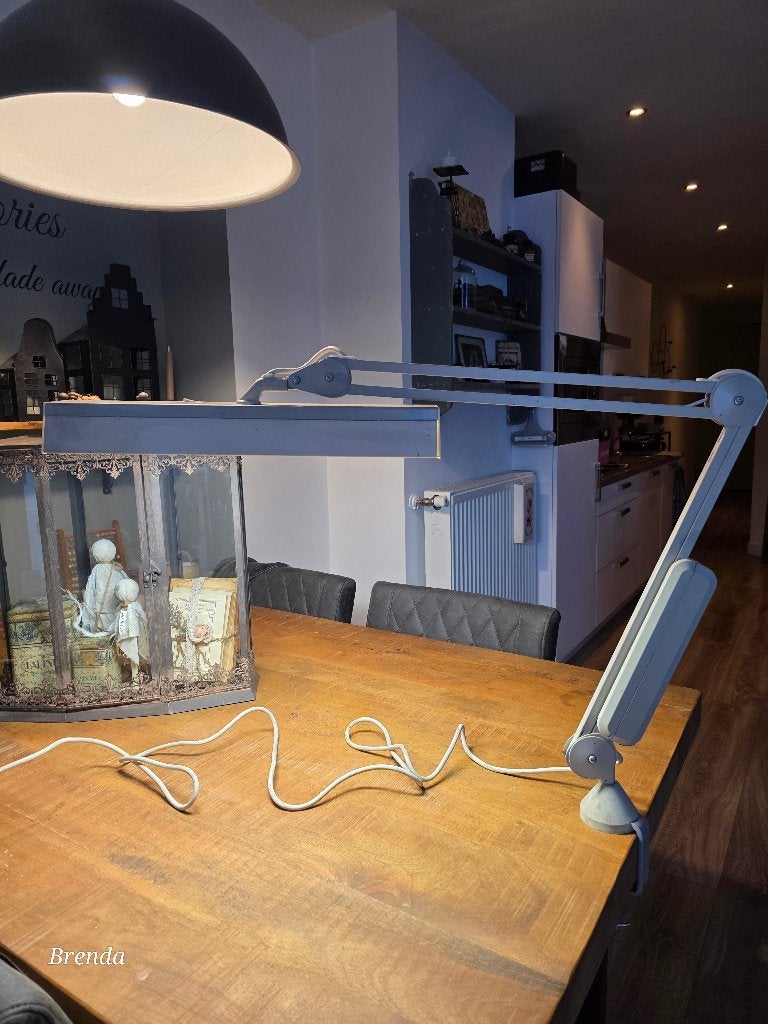 Vintage LUXO FL101 architectenlamp / tekenlamp, Beige, Bureaulamp, Gebruikt, Overige merken