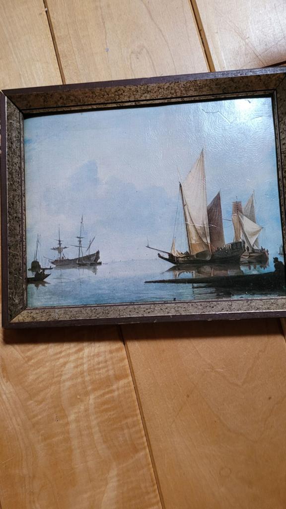 Schilderij met zeilschepen op zee, Ophalen of Verzenden