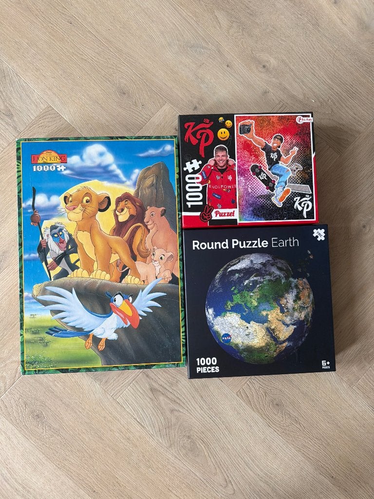 Puzzels 1000 3x, Ophalen, 500 t/m 1500 stukjes, Gebruikt