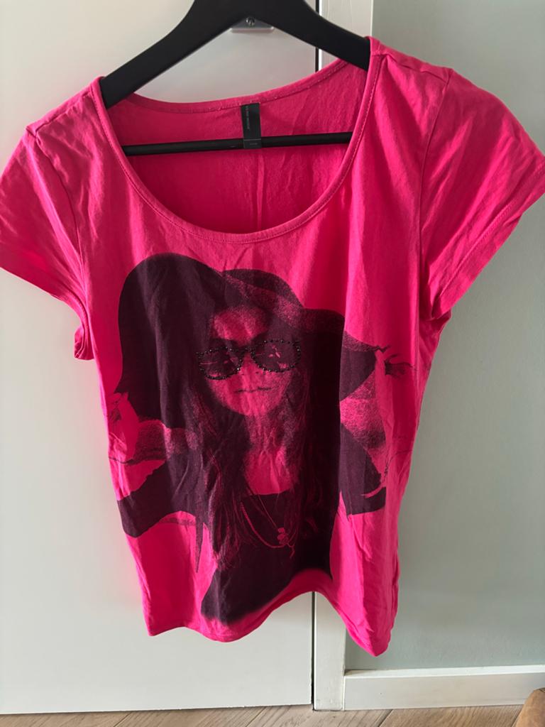 Vero Moda roze T-shirt met print, maat L, Kleding | Dames, Maat 42/44 (L), Ophalen of Verzenden, Zo goed als nieuw, Korte mouw