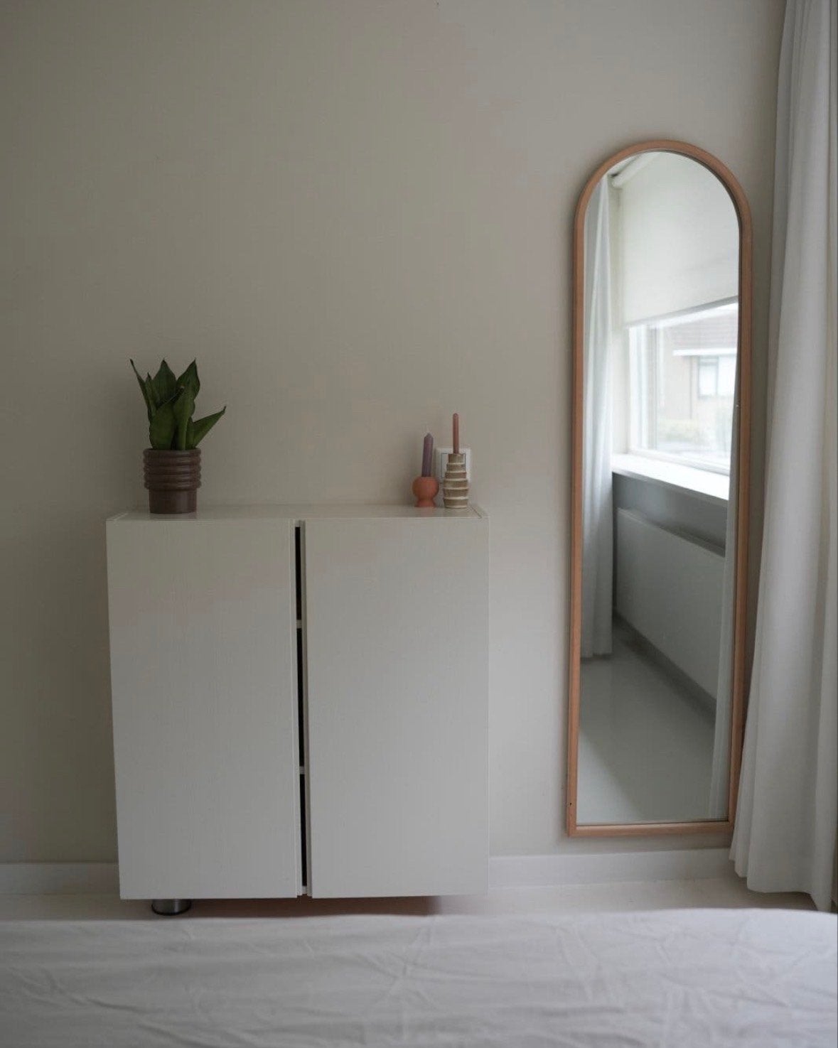 Zara Home Japandi Spiegel 162x42 cm, Huis en Inrichting, Ophalen, Rechthoekig, Minder dan 50 cm, 150 tot 200 cm