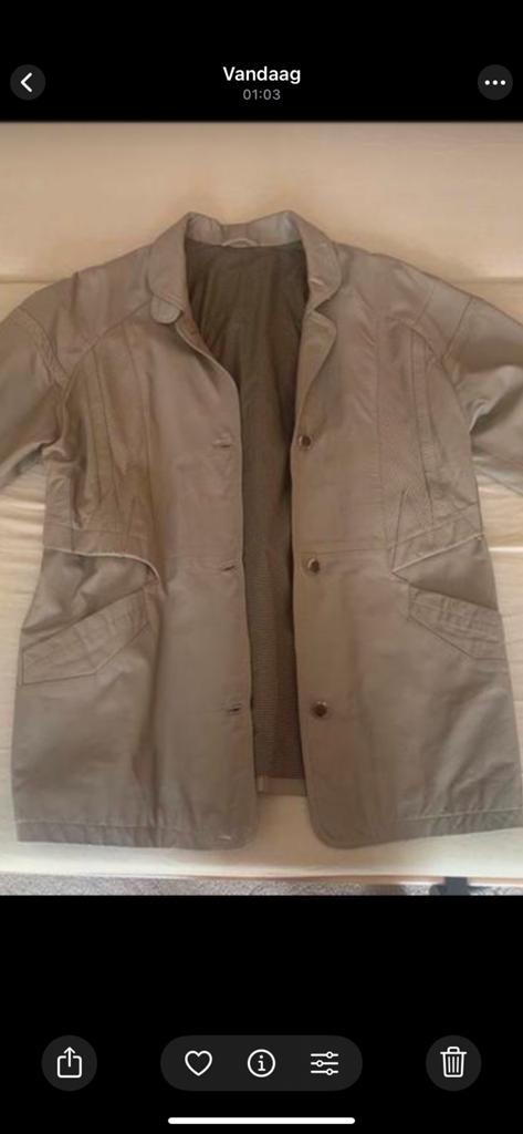 Nappa Leren Damesjas Maat 40 - Stijlvol & Comfortabel, Kleding | Dames, Ophalen, Gedragen, Maat 38/40 (M), Beige