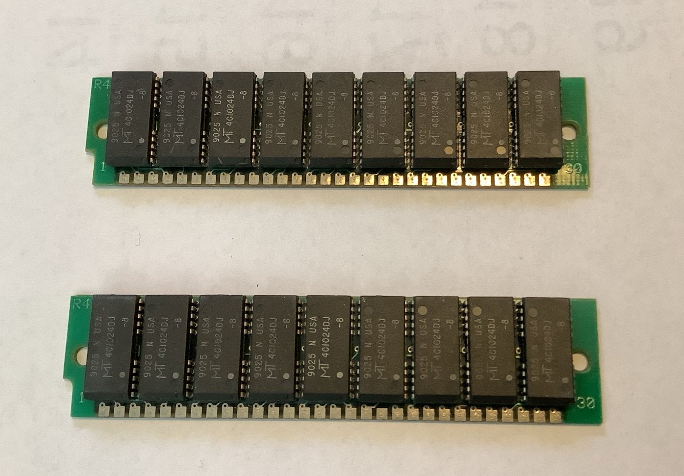 Vintage SIMM 1MB 30-pins Geheugenmodule (2 stuks), Computers en Software, RAM geheugen, Gebruikt, Desktop, 1 GB of minder, Overige soorten