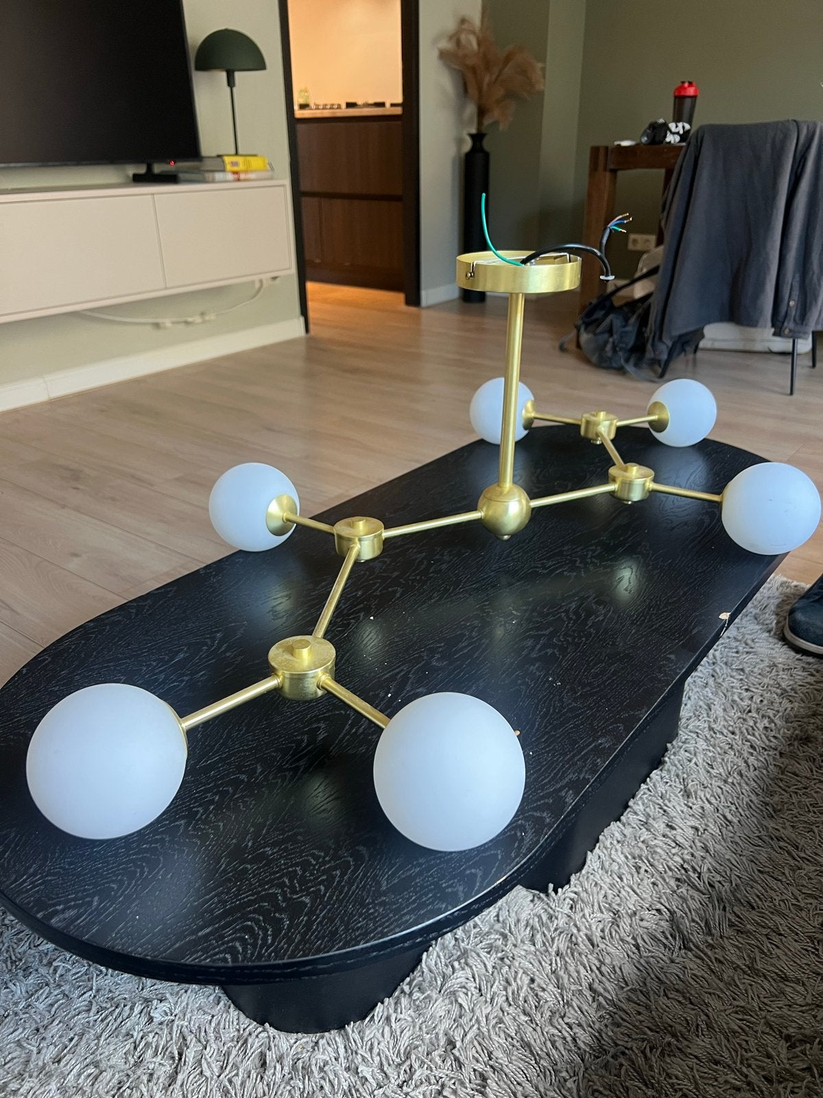 Westwing plafondlamp met 6 bollen, Ophalen of Verzenden, Zo goed als nieuw, Glas, E14 (klein)