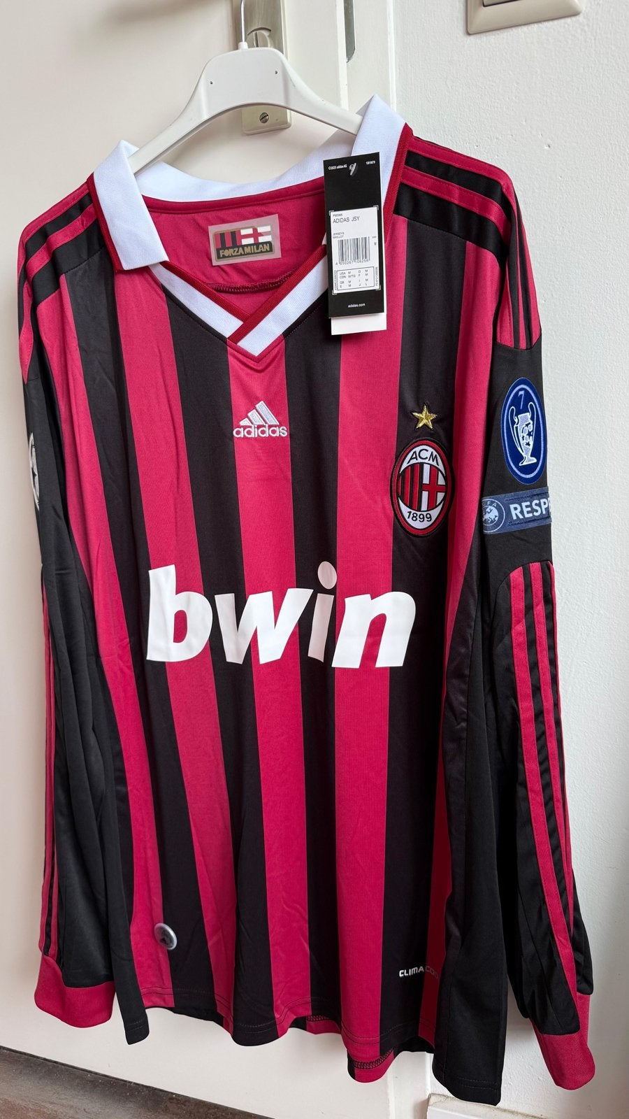 AC Milan Thuisshirt 2009-2010 Champions League Maat M, Maat 48/50 (M), Nieuw, Ophalen of Verzenden, Voetbal