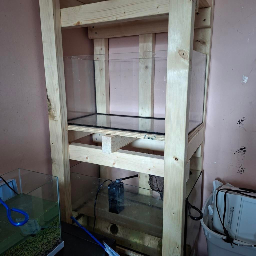 Aquariumstelling kweekstelling 3 aquariums, Ophalen, Leeg aquarium