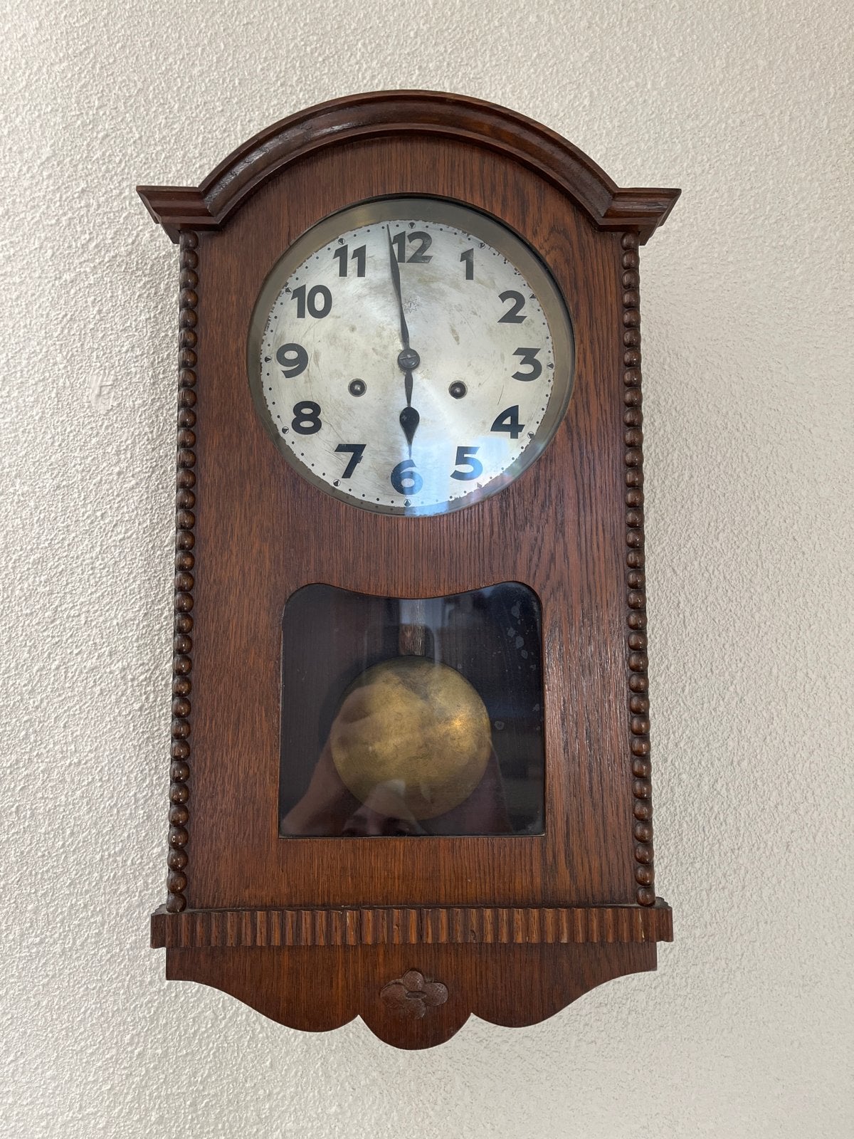 Klassieke Regulator Wandklok - Houten Kast met Slinger, Ophalen of Verzenden