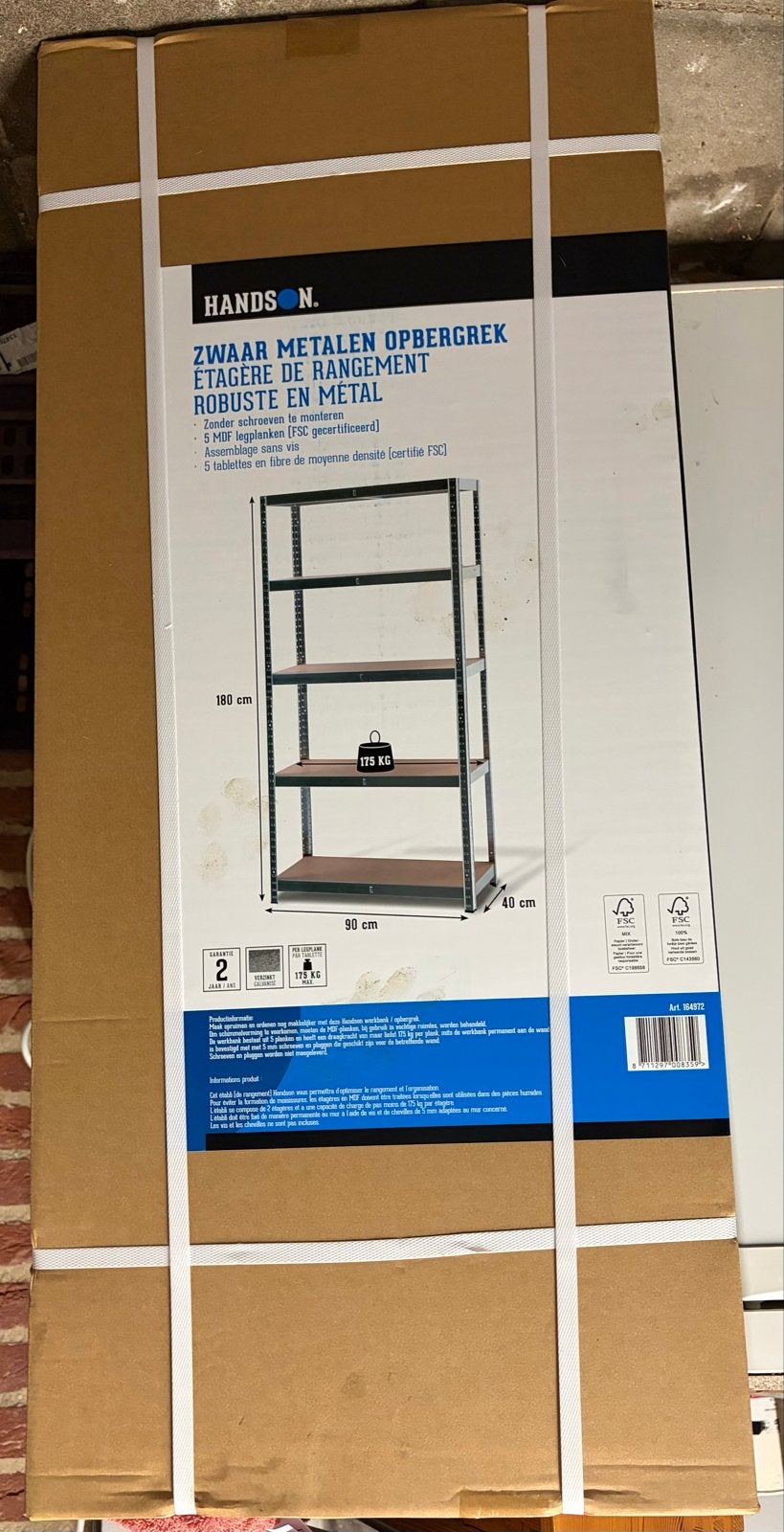 Nieuw Hands On Zwaar Metalen Opbergrek - 180x90x40 cm, Ophalen, Nieuw