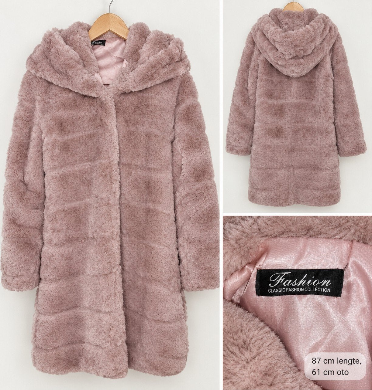 Roze Fake Fluffy Jas met Capuchon, Kleding | Dames, Fashion, Ophalen of Verzenden, Zo goed als nieuw, Roze