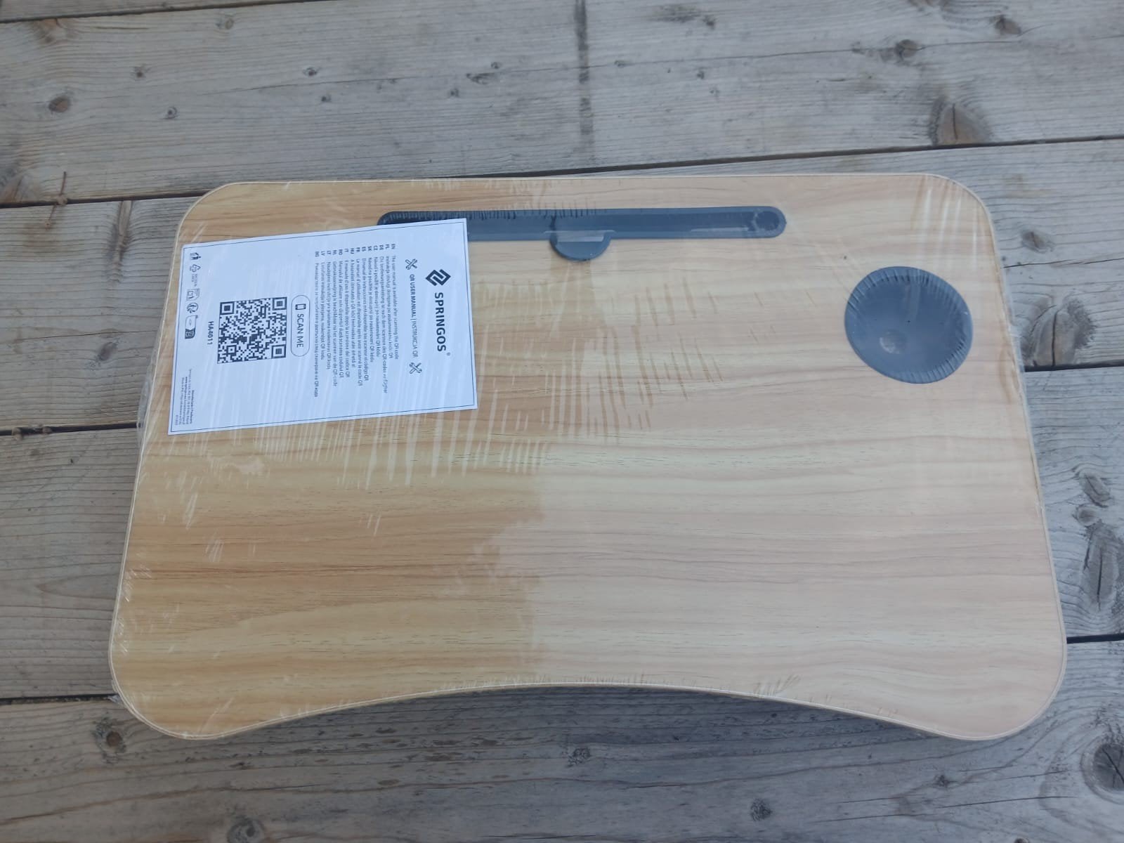 Opvouwbaar Laptopstandaard - MDF - Bruin, Ophalen of Verzenden, Nieuw, Springos