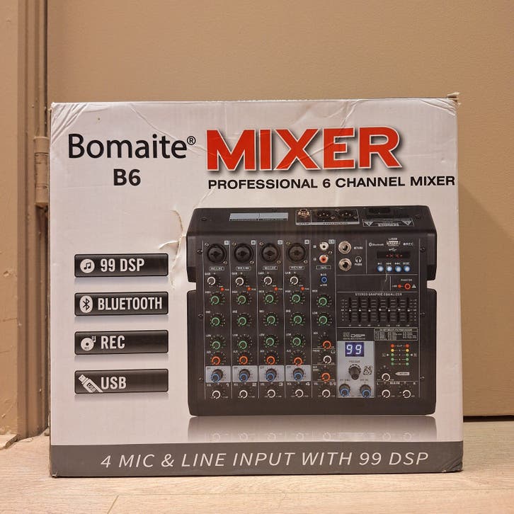 Nieuw: Bomait B6 - Audiomixer/Mengpaneel | 6-Kanaals