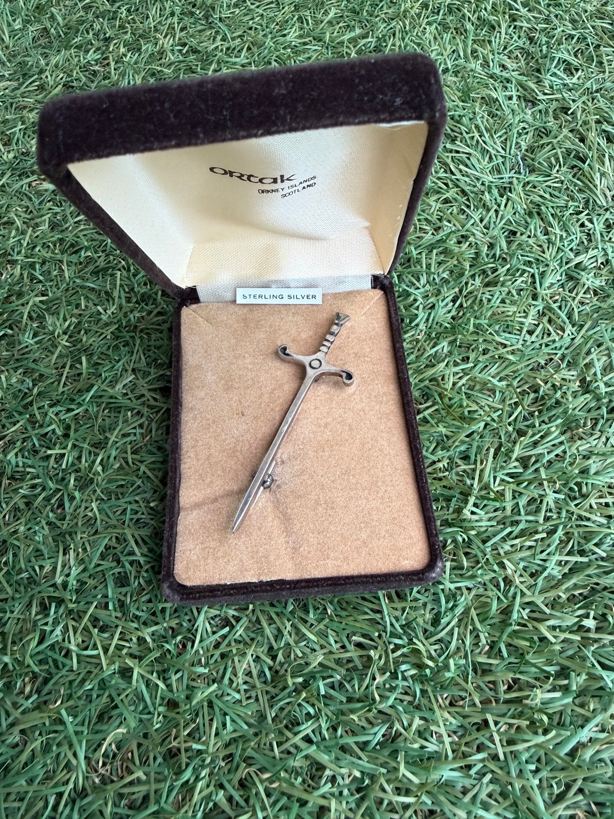 Ortak Schotse Kiltspeld Zwaard/Claymore Sterling Zilver, Ophalen of Verzenden, Gebruikt, 7 tot 10 cm, Zilver