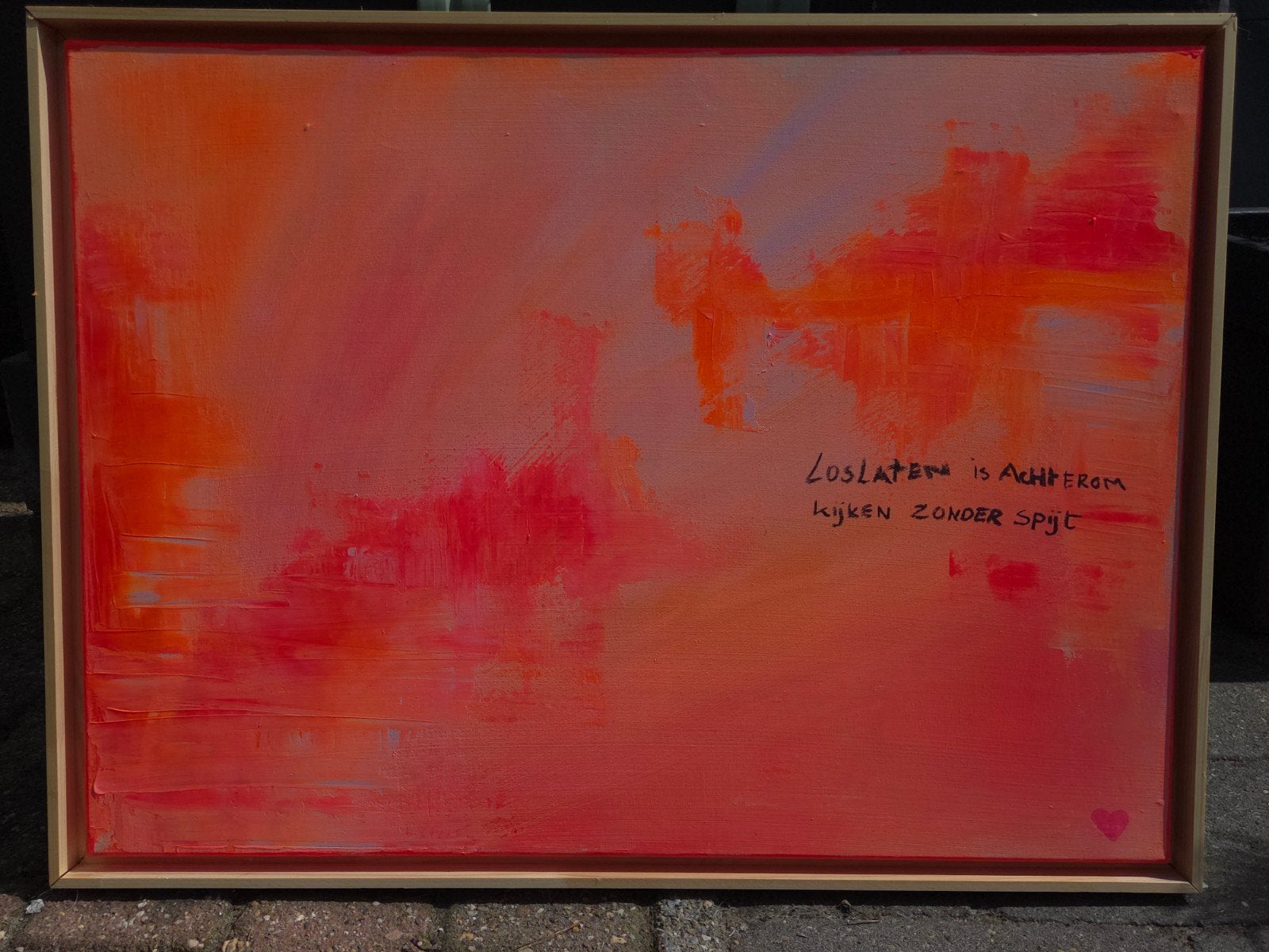 Abstract Schilderij: Loslaten is Achterom Kijken, Ophalen of Verzenden