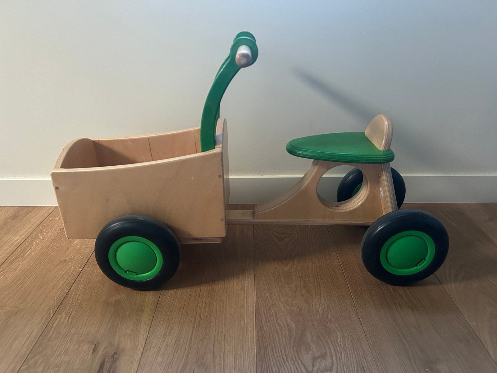 Houten loopwagen / bakfiets van Dijk toys bv, Ophalen, Gebruikt, Duwvoertuig