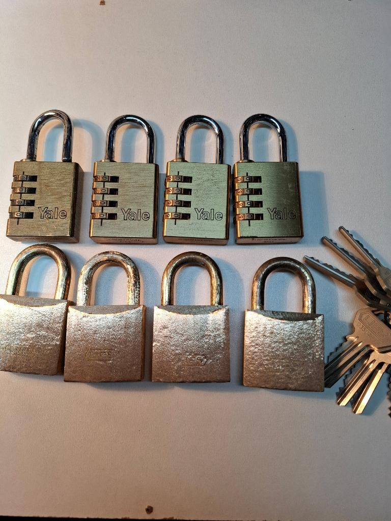 Messing Hangsloten LIPS elk met 2 Sleutels, Ophalen of Verzenden, Gebruikt, Slot, Overige merken