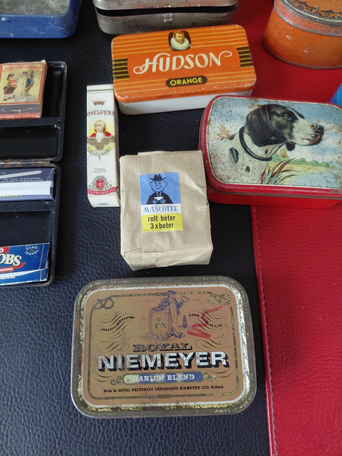 Vintage,  kleine  verzameling  blikjes  , lucifers  hudson,, Verzamelen, Ophalen of Verzenden, Gebruikt, Overige