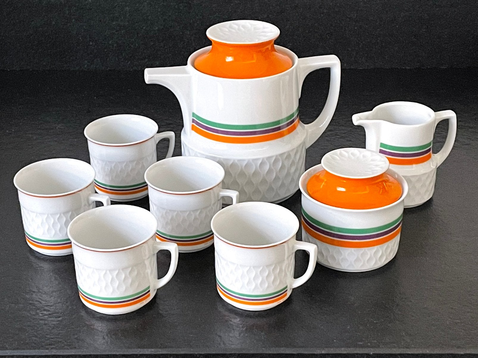ZGAN Vintage Retro Van Nelle Koffie- Thee-Servies ‘60 / 7’0, Ophalen, Vintage, Zo goed als nieuw, Porselein
