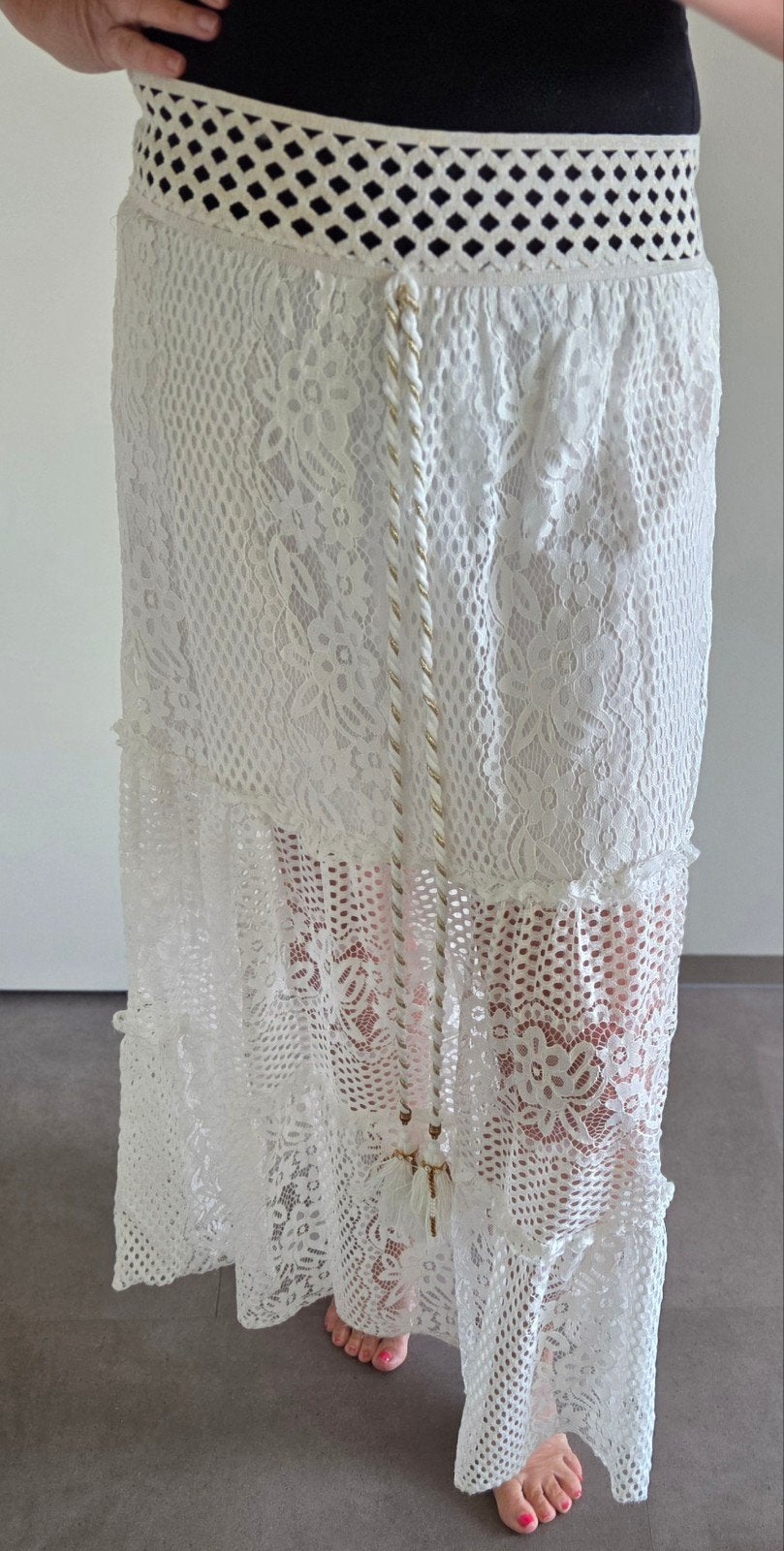 Witte lange rok, Kleding | Dames, Rokken, Maat 38/40 (M), Wit, Ophalen of Verzenden, Zo goed als nieuw