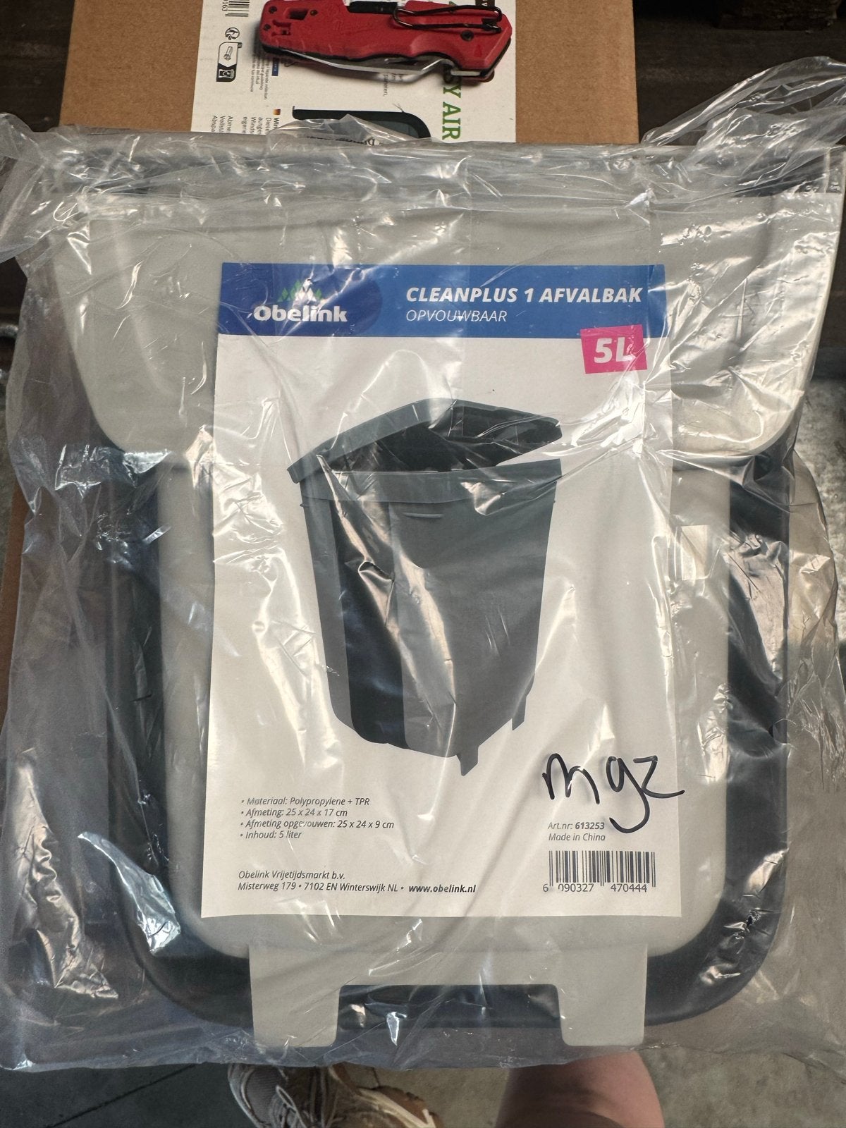 Obelink Cleanplus 1 Opvouwbare Afvalbak 5L, Kunststof, O, O, O