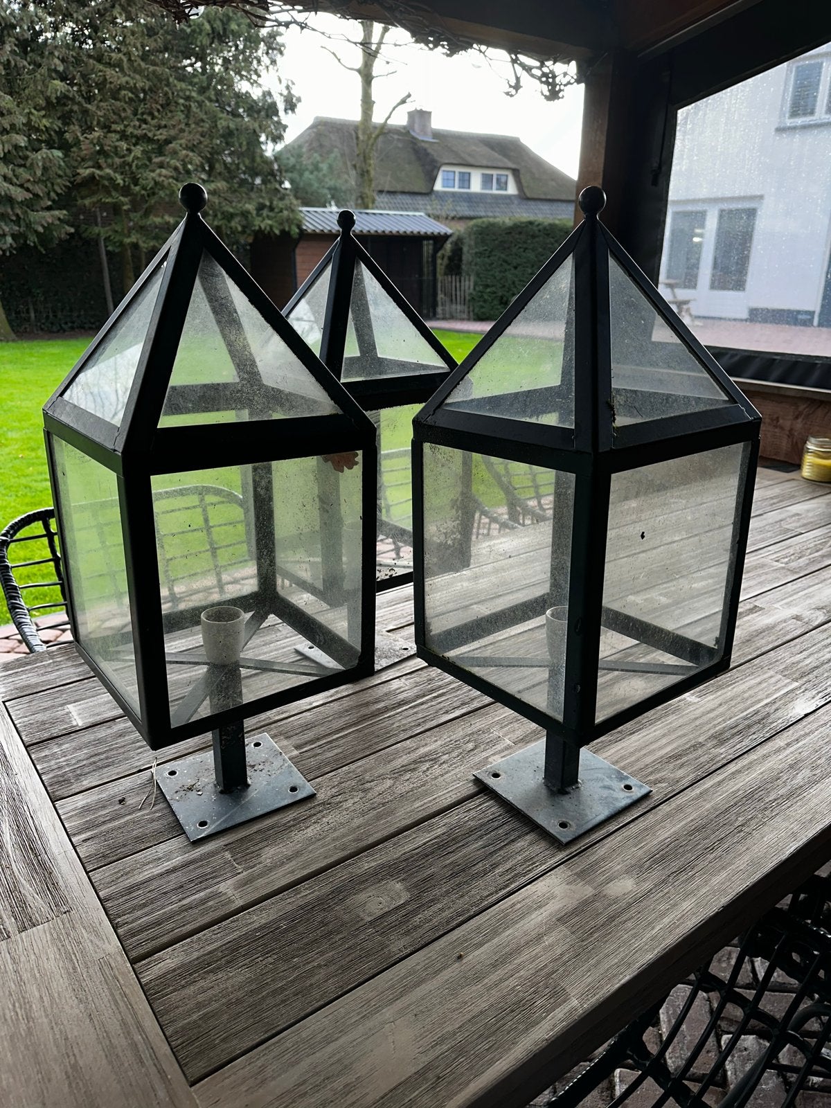 Set van 3 buitenlampen / lantaarns, Ophalen