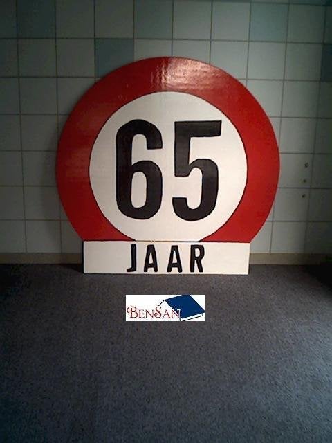 Verjaardag bord 65 jaar verjaardag bord huren bensan enter, Ophalen, Zo goed als nieuw, Verjaardag