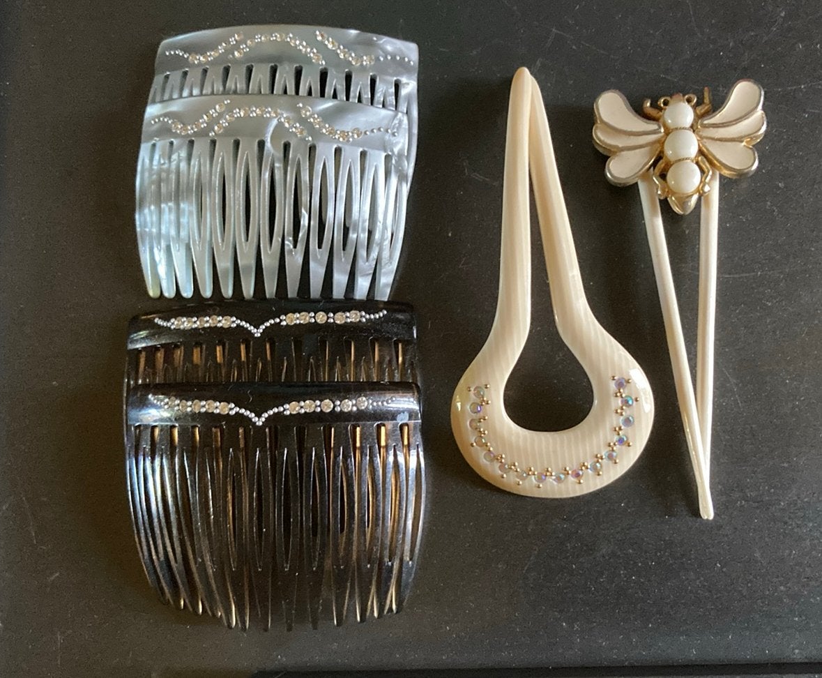 Lot vintage antieke haar accessoires kammen, Ophalen of Verzenden, Zo goed als nieuw, Haarspeld