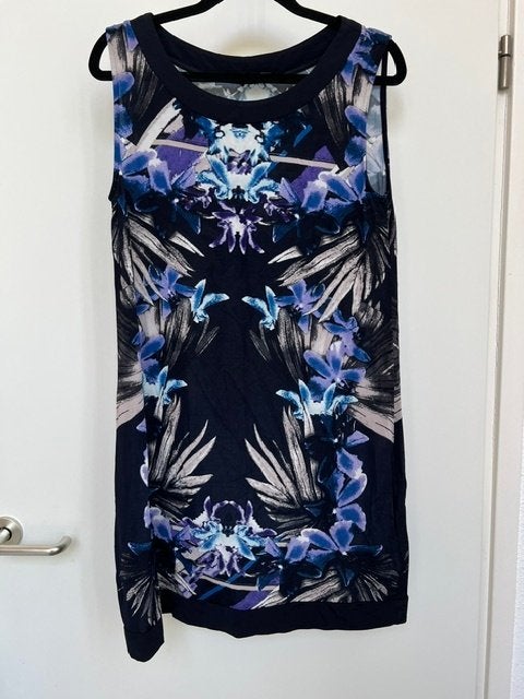 TAIFUN tuniek kort jurkje 40 blauw paars lila wit, Maat 38/40 (M), Zo goed als nieuw, TAIFUN, Verzenden