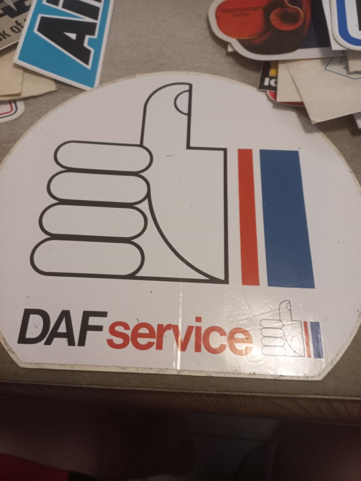 Vintage DAF Service sticker/plaat, Verzamelen, Ophalen of Verzenden