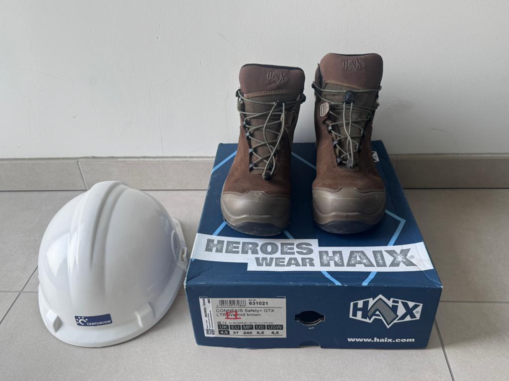 Haix connexis safety+ GTX LTR Ws mid brown, Ophalen, Bruin, Zo goed als nieuw, Werkschoenen