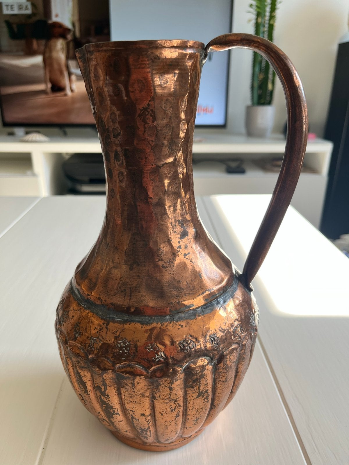Vintage Koperen Kan - United Arab Republic, Antiek en Kunst, Antiek | Koper en Brons, Ophalen of Verzenden, Koper