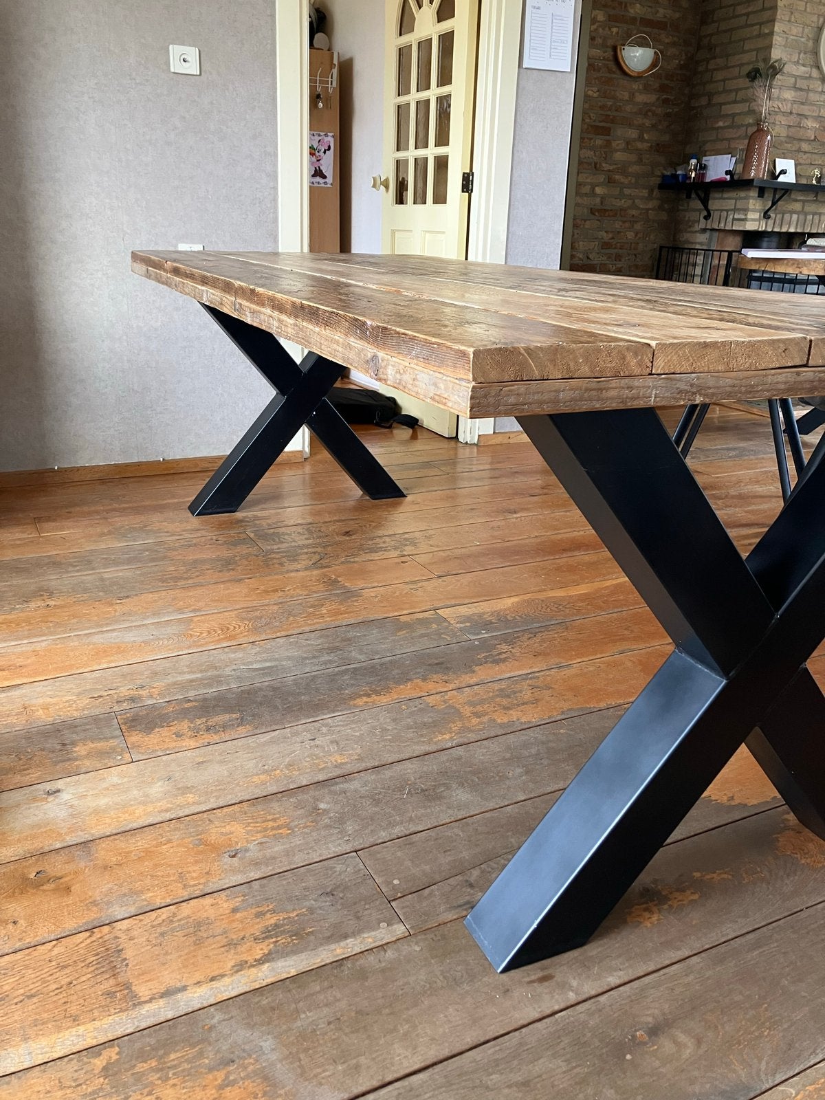 Steigerhout tafelblad 220x100 cm, Ophalen, Gebruikt, 100 tot 150 cm, 200 cm of meer