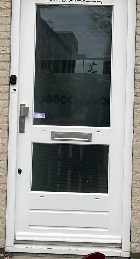 Witte Buitendeur met Glas en Brievenbus, Gebruikt, 80 tot 100 cm, Ophalen of Verzenden, Buitendeur