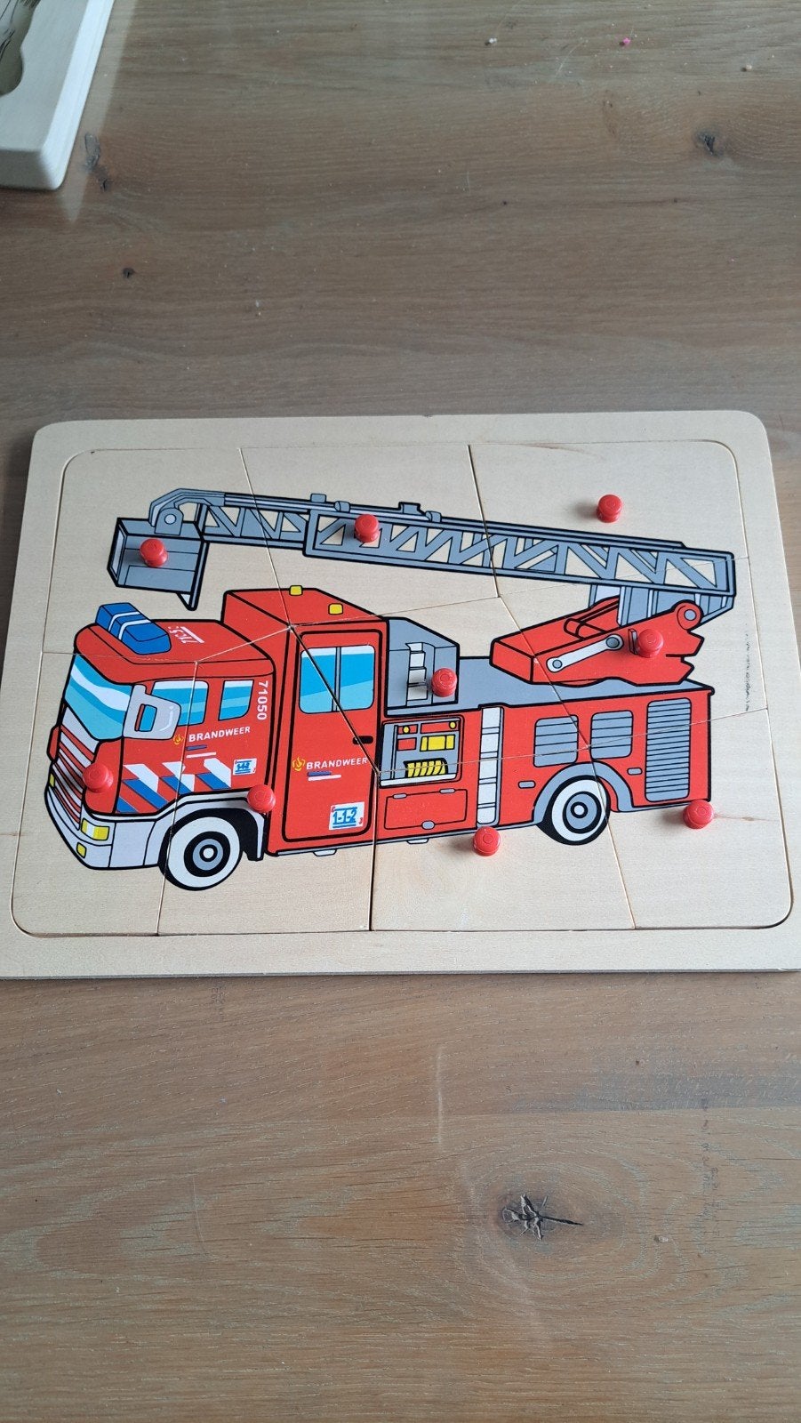 Houten brandweerauto puzzel voor kinderen, Ophalen of Verzenden