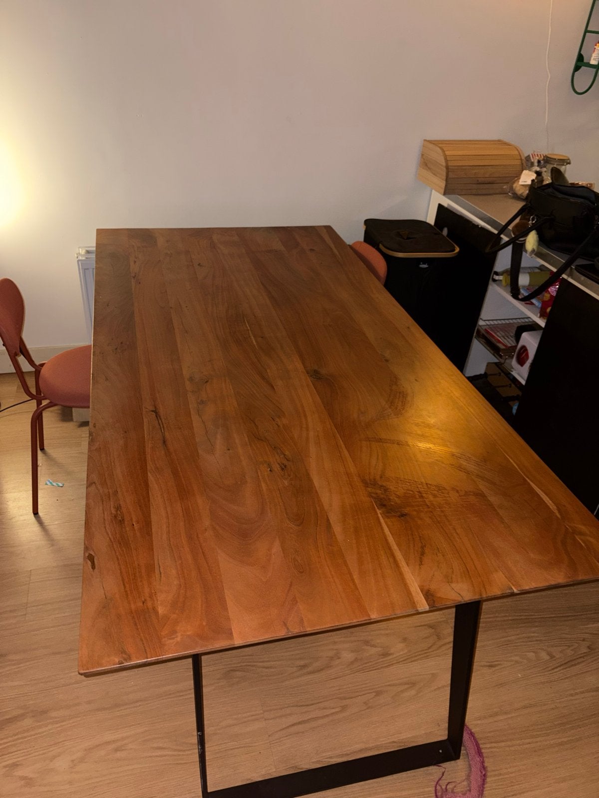 Delife houten eettafel, Huis en Inrichting, Tafels | Eettafels, Ophalen, Gebruikt, 50 tot 100 cm, 150 tot 200 cm