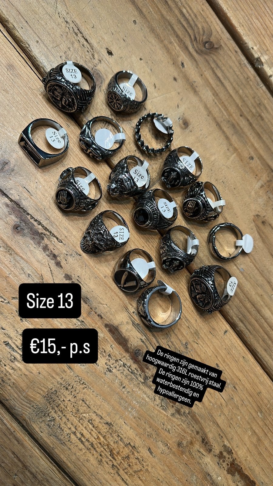 Ringen size 13, 20 of groter, IJzer of Staal, Nieuw, Ophalen of Verzenden