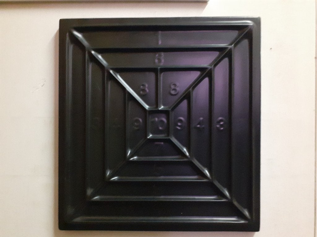 Kunststof decoratie 51 cm x 53 cm retro jaren 70 design, Gebruikt, Zwart, Kunststof, Decoratieobject