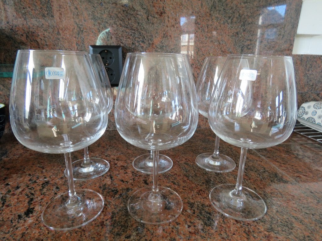 6 Schott Zwiesel Bergunder wijnglazen, Ophalen, Zo goed als nieuw, Overige typen