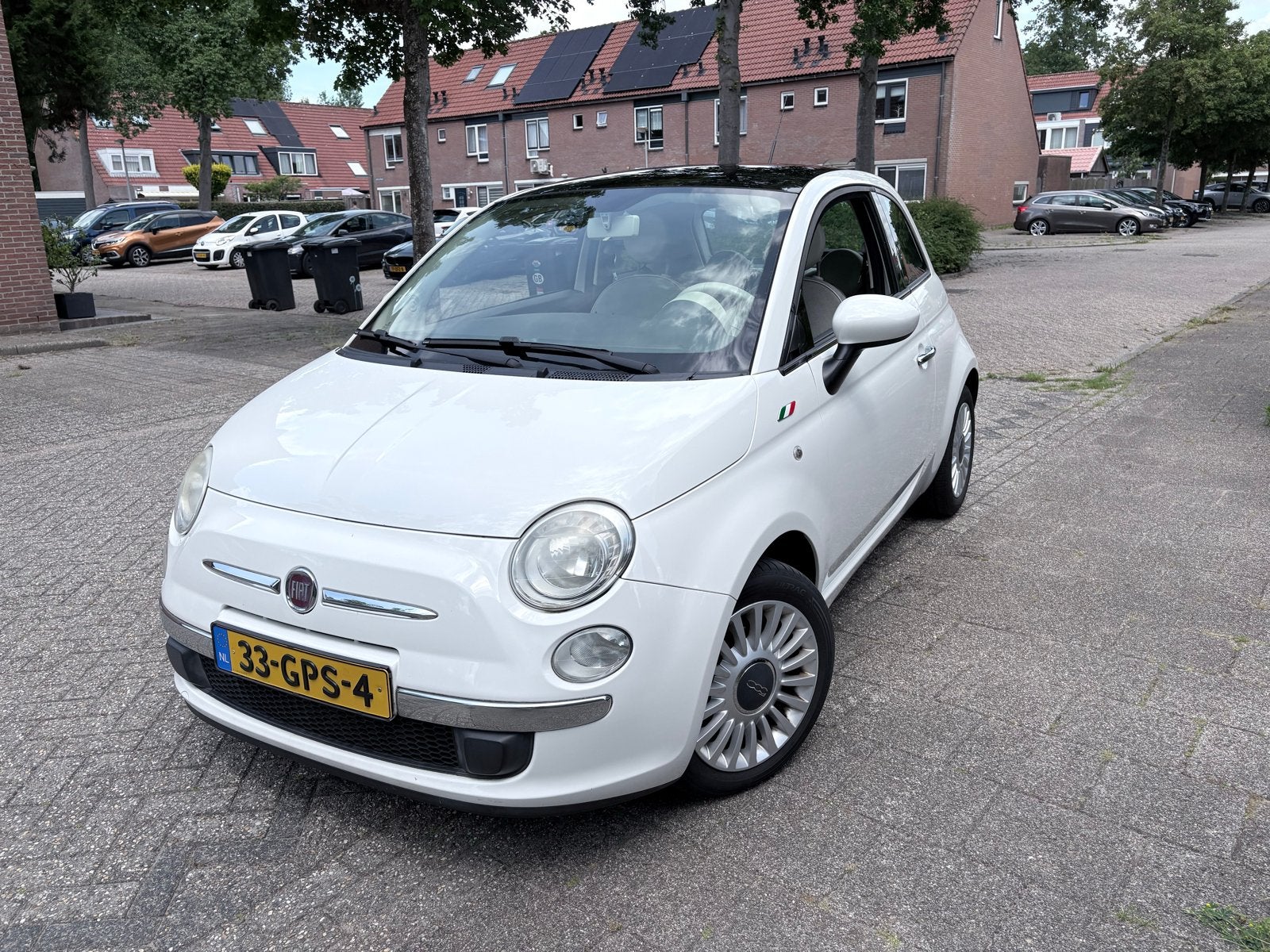 Fiat 500 1.2 C 2008 Wit Nieuwe APK 28-7-27!!, Voorwielaandrijving, Stof, 4 cilinders, 840 kg