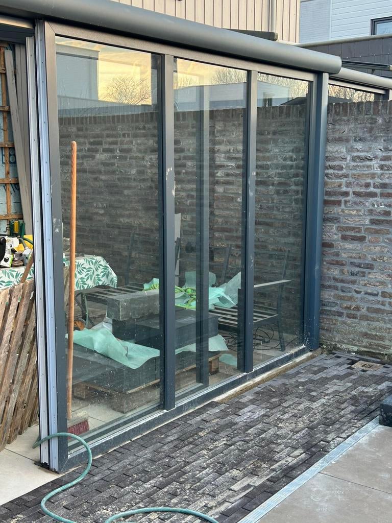 Antraciet kozijn te koop, Doe-het-zelf en Verbouw, Kozijnen en Schuifpuien, Ophalen, Kunststof, Gebruikt, 150 tot 225 cm