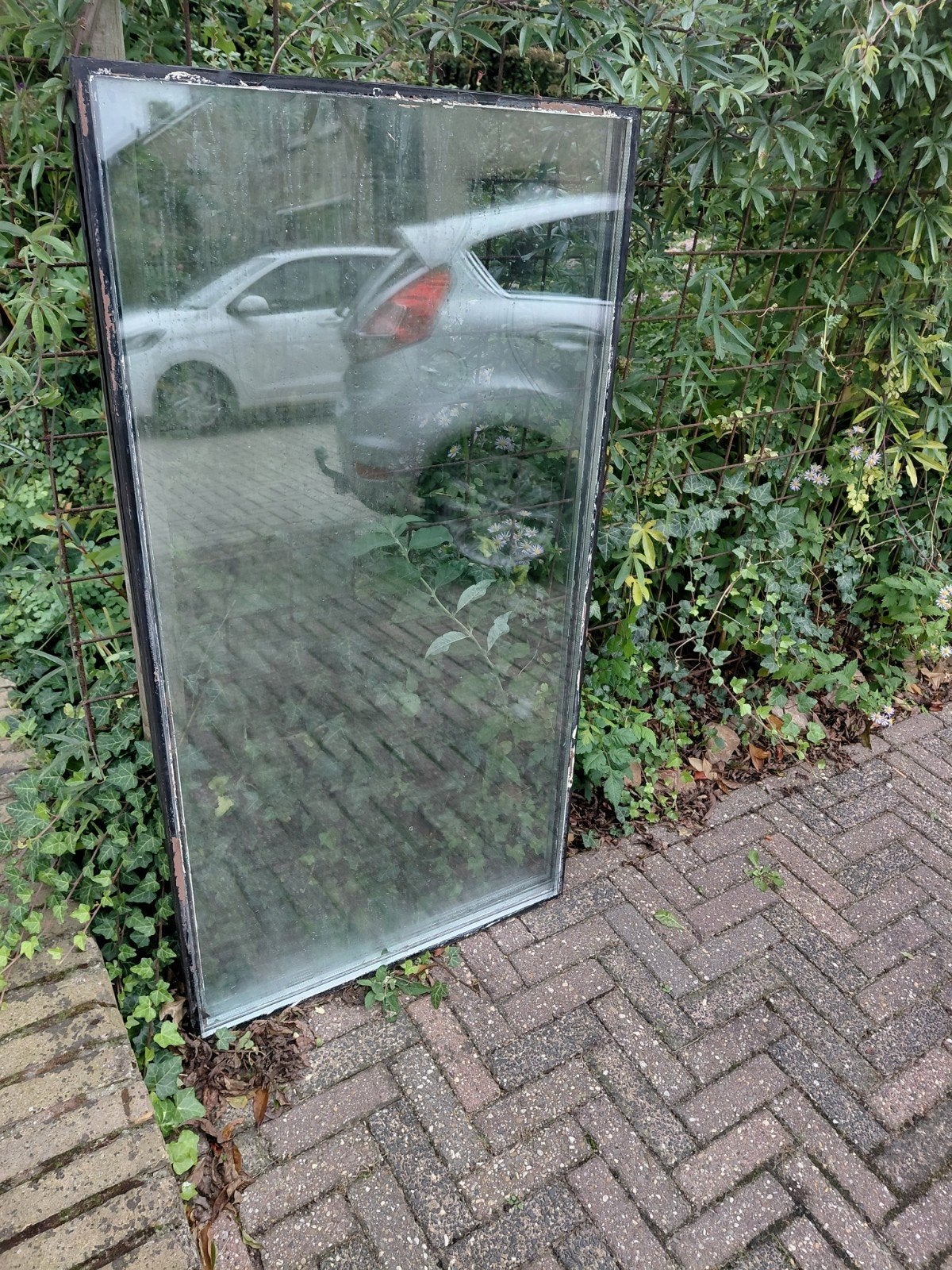 Dubbelglas 3 x ruit 130  69 cm, Doe-het-zelf en Verbouw, Glas en Ramen, Ophalen, Gevelraam of Ruit, Gebruikt, Minder dan 80 cm