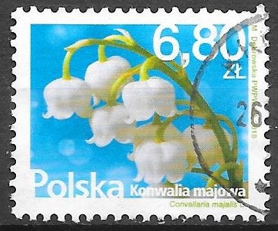 Polen: Mi. 4989 uit 2018  bloemen, Ophalen of Verzenden, Polen, Gestempeld