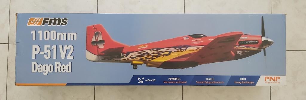 FMS DAGO P-51 RED PNP (with Reflex V2), Hobby en Vrije tijd, Modelbouw | Radiografisch | Vliegtuigen, Nieuw, Elektro, Ophalen