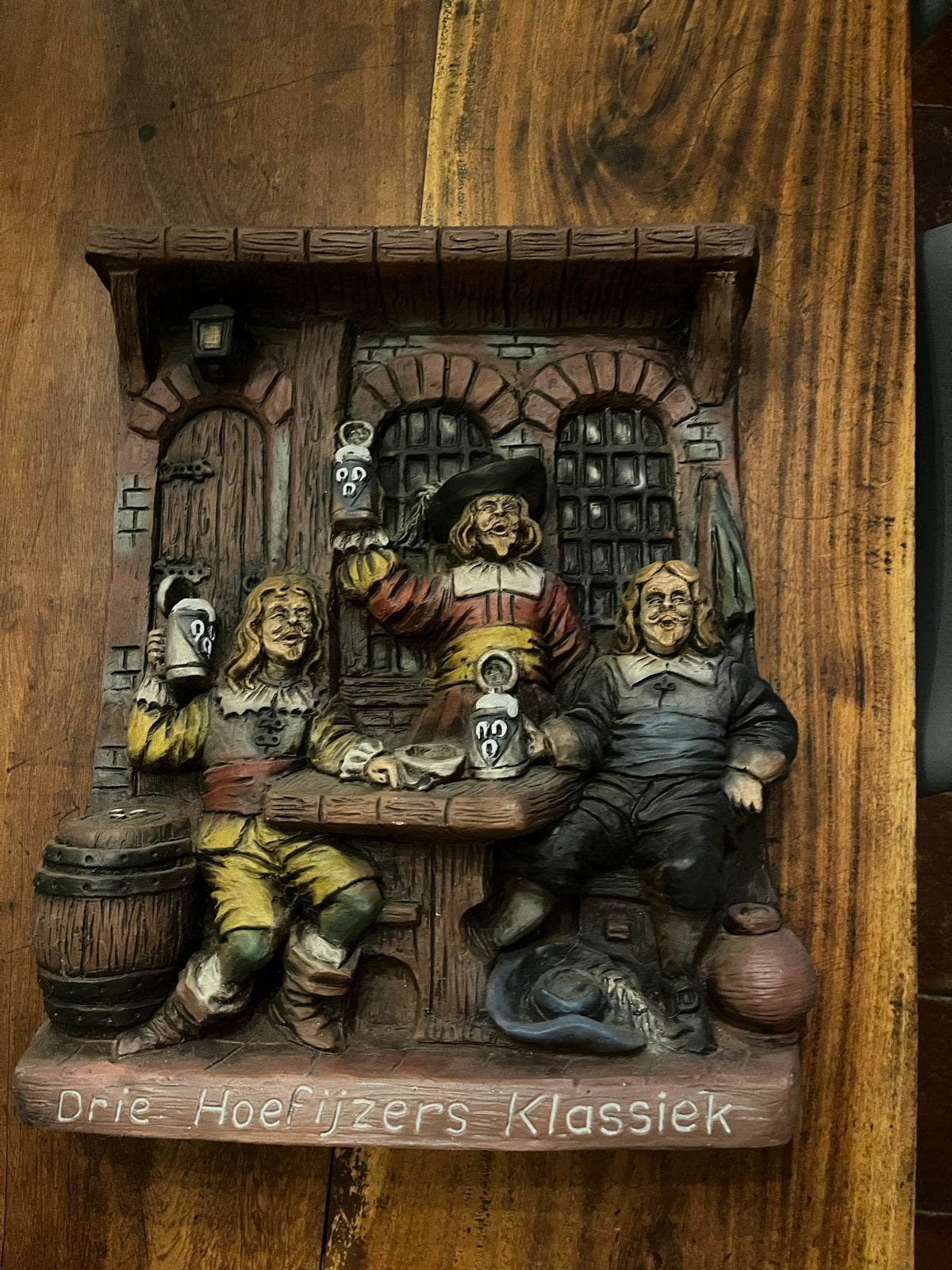 Bierschild/wandreliëf Drie Hoefijzers Klassiek Breda, Ophalen of Verzenden