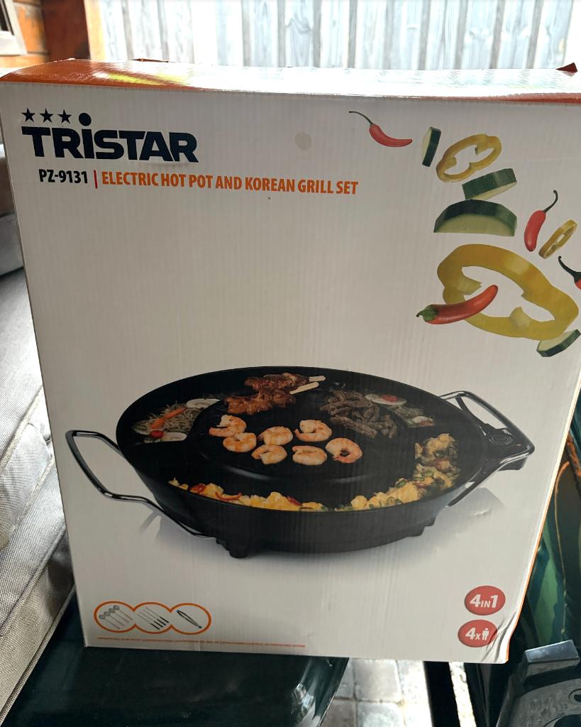 Tristar PZ-9131 Elektrische Hot Pot & Koreaanse Grill Set, Ophalen, Nieuw, 4 t/m 7 personen