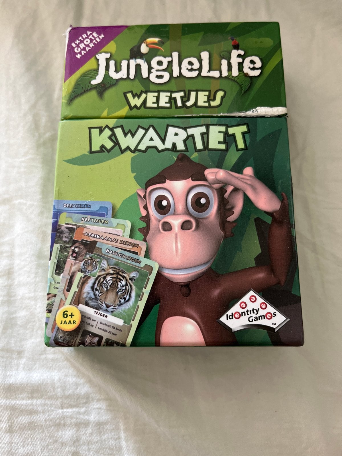 JungleLife Weetjes Kwartet - Extra Grote Kaarten, Een of twee spelers, Ophalen, Zo goed als nieuw