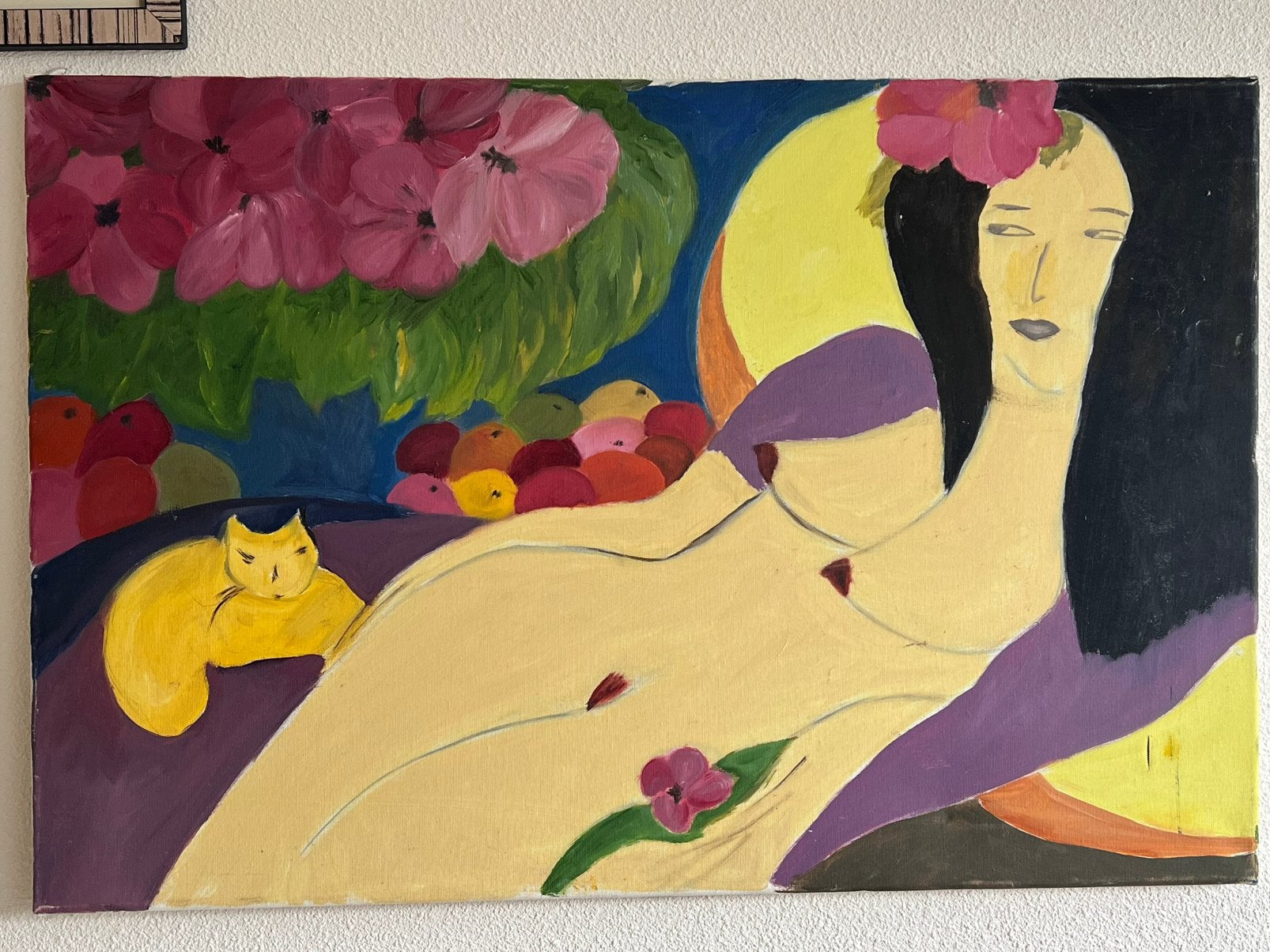 Decoratief schilderij liggend vrouwelijk naakt, Ophalen of Verzenden